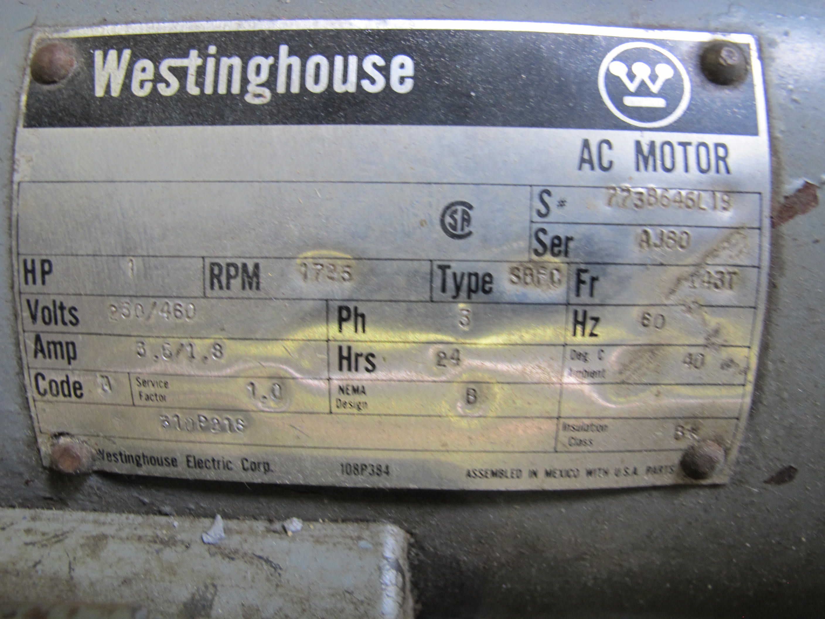 LOT TO INCLUDE: (1) DOALL SUPER PRECISION GRINDING SPINDLE, MACHINE MODEL# VS618-2, 440 V, 3 PHASE, 60 HZ, 3.95 A, ATTACHED WESTINGHOUSE AC MOTOR, 1 HP, 1725 RPM, TYPE SPFO, 230/460 V, 3 PHASE, 3.6 A, (7) FACE SHIELDS. LOADING & HANDLING FEE $15-4022